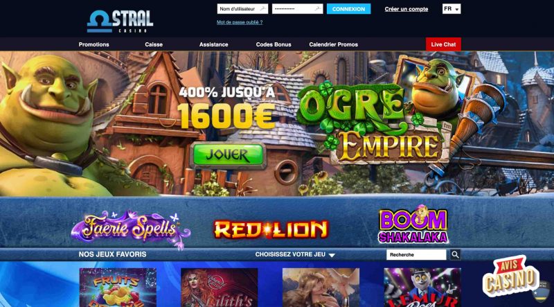 casino astral accueil
