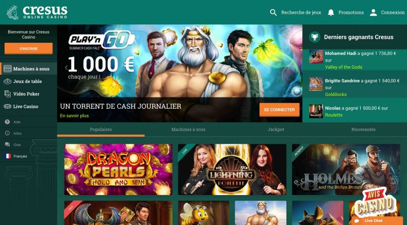 cresus casino accueil