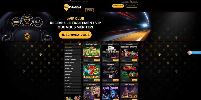 evolve casino capture d'écran section interface