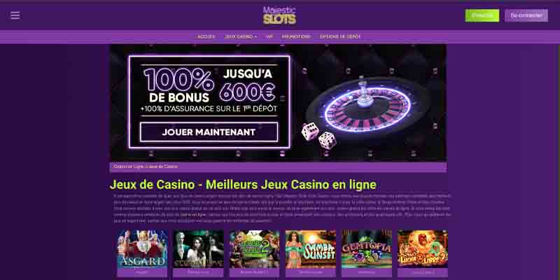 majestic slots jeux