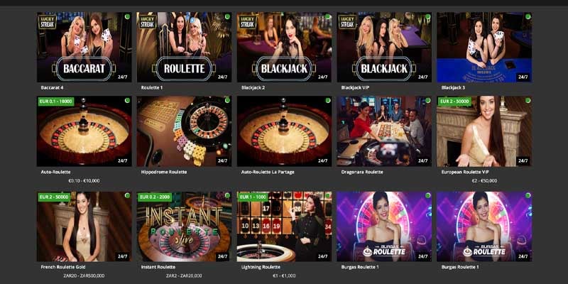 1xbit capture d'écran section jeux de casino live