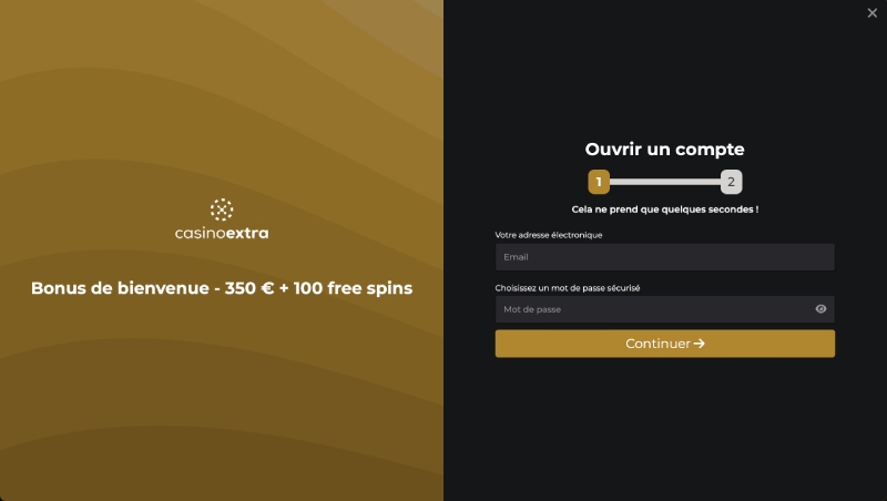 capture d'écran fonctionnalités casino extra